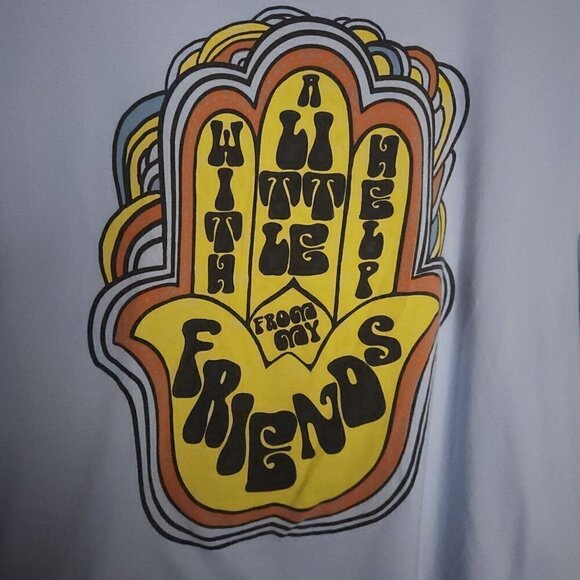 Lennon & McCarthy Womens Blue Cropped Oversized Song Tee Large - Picture 3 of 4